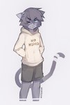 Rating: s
ID: 5539395
Date: 2025-04-30 11:43:58 -0400
Status: active
Score: 27
2017 absurd_res ambiguous_gender anthro artist_name blep blue_eyes bottomwear closed_smile clothed clothed_anthro clothing digital_drawing_(artwork) digital_media_(artwork) domestic_cat english_description english_text eye_through_hair eyebrow_through_hair eyebrows felid feline felis fur grey_body grey_fur grey_hair hair hand_in_pocket hi_res hoodie looking_at_viewer male_(lore) mammal mouth_closed no_homo notglacier one_eye_closed pockets portrait shorts silvermist_(notglacier) simple_background smile solo text text_on_clothing text_on_hoodie text_on_topwear three-quarter_portrait tongue tongue_out topwear translucent translucent_hair white_background white_clothing white_hoodie white_topwear wink winking_at_viewer post #5539395