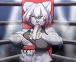 Rating: s
ID: 5588432
Date: 2025-05-21 14:11:58 -0400
Status: active
Score: 13
2025 5_fingers anthro athletic athletic_anthro athletic_female bangs black_clothing black_crop_top black_shirt black_topwear bodily_fluids clothed clothing crop_top digital_media_(artwork) fangs felid female fighting_ring fingers front_view fur grey_body grey_fur hair half-length_portrait hand_wraps hi_res highlights_(coloring) inside kemono mammal midriff multicolored_hair object_in_mouth portrait red_eyes red_highlights rin_(sleepiness18) shirt sleepiness18 standing sweat teeth topwear two_tone_hair wraps post #5588432