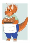 Rating: s
ID: 5659888
Date: 2025-06-22 07:28:31 -0400
Status: active
Score: 6
anthro apron bread ceratopsian clothing dinosaur female food looking_aside ornithischian prehistoric_species prettypinkpony reptile scalie smile solo standing thick_thighs triceratops post #5659888