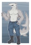 Rating: s
ID: 5445841
Date: 2025-03-20 16:45:13 -0400
Status: active
Score: 4
2020 5_fingers absurd_res anthro athletic black_clothing black_footwear black_shoes blue_bottomwear blue_clothing blue_pants bottomwear clothing fingers fish footwear full-length_portrait gills great_hammerhead grey_body ground_shark hammerhead_shark hi_res male marine navel nipples open_mouth pants plantigrade portrait shark snarkysardine solo standing three-quarter_view post #5445841