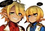 Rating: s
ID: 3039505
Date: 2021-11-23 01:41:12 -0500
Status: active
Score: 167
2021 aura_bella_fiora blonde_hair blue_clothing blue_eyes brother_(lore) brother_and_sister_(lore) clothed clothing dark_body dark_elf dark_skin doppel duo elf english_text female hair heterochromia humanoid humanoid_pointy_ears male mare_bello_fiore not_furry overlord_(series) pointy_ears red_clothing sibling_(lore) sigh simple_background sister_(lore) smile smirk text twins_(lore) white_background yellow_eyes young young_humanoid post #3039505