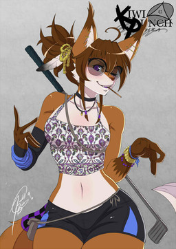 anthro canine clothed clothing cover cover_page eyewear female fox golf_club lazydez looking_at_viewer mammal one_eye_closed smile solo sunglasses wide_hips
Rating: Safe
Score: 13
User: Cat-in-Flight
Date: April 18, 2018 anthro canine clothed clothing cover cover_page eyewear female fox golf_club lazydez looking_at_viewer mammal one_eye_closed smile solo sunglasses wide_hips
Rating: Safe
Score: 13
User: Cat-in-Flight
Date: April 18, 2018
