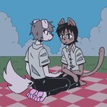 Rating: s
ID: 5599132
Date: 2025-05-26 05:23:14 -0400
Status: active
Score: 16
1:1 alternate_species anthro biped black_bottomwear black_clothing black_pants bottomwear brain_d0g canid canine canis clothing cloud crossed_legs digital_drawing_(artwork) digital_media_(artwork) domestic_cat domestic_dog duo eye_contact felid feline felis furgonomic_pants furrification grass hi_res kaworu_nagisa looking_at_another male mammal neon_genesis_evangelion on_blanket outside pants picnic_blanket plant red_eyes shinji_ikari shirt sitting sky topwear white_clothing white_shirt white_topwear post #5599132