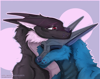 Rating: s
ID: 5698931
Date: 2025-07-10 07:52:15 -0400
Status: active
Score: 8
absurd_res anthro ark_survival_(series) black_body black_fur blue_body blue_fur cuddling duo female fur furrymammy hi_res iris_(irisiriska) lily_roof male managarmr pink_body pink_fur red_eyes romantic romantic_couple post #5698931
