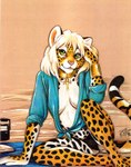 Rating: s
ID: 5561360
Date: 2025-05-10 01:02:28 -0400
Status: active
Score: 19
1998 ankh anthro beach betsy_(terrie_smith) biped black_body black_fur blonde_hair breasts cleavage clothed clothing collar dated electronics felid female female_anthro front_view fur green_eyes hair jaguar looking_at_viewer mammal markings outside pantherine radio sand signature simple_background sitting solo spots spotted_body spotted_fur tan_background terrie_smith white_body white_fur yellow_body yellow_fur post #5561360