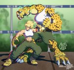 Rating: s
ID: 4227304
Date: 2023-08-11 19:12:27 -0400
Status: active
Score: 46
abs agonwolfe anthro belt big_breasts blonde_hair bloody_roar breasts claws clothing duo felid female fighting_game gloves hair handwear huge_breasts human konami leopard mammal muscular oversized_clothing pantherine red_eyes ripped_boots shina_(bloody_roar) sparks spots thick_thighs torn_clothing torn_gloves torn_handwear post #4227304