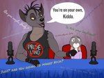 Rating: s
ID: 5540529
Date: 2025-04-30 22:37:17 -0400
Status: active
Score: 73
4:3 anthro at_table black_body black_fur bodily_fluids bracelet breasts clothing dialogue disney duo ears_down electronics english_text female fur grey_body grey_fur hand_on_shoulder hi_res hyena interview jewelry judy_hopps kendall_collins lagomorph leporid mammal microphone open_mouth pivoted_ears question rabbit rabbit_ears radio shenzi_(the_lion_king) shirt sitting size_difference speech_bubble spiked_bracelet spikes sweat sweatdrop talk_show tank_top text the_lion_king topwear zootopia post #5540529
