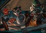 Rating: s
ID: 4462834
Date: 2023-12-09 19:34:42 -0500
Status: active
Score: 36
american_opossum anthro athletic athletic_anthro athletic_male axle_(redsummer) black_body black_clothing black_fur black_hair black_nose black_topwear black_vest blue_eyes car car_interior city city_background clothing detailed_background duo facial_markings fur green_eyes green_hair hair head_markings hi_res inside_car inside_vehicle leather leather_clothing leather_topwear leather_vest male mammal markings marsupial motor_vehicle multicolored_body multicolored_fur multicolored_hair night orange_clothing orange_shirt orange_topwear piercing pink_nose procyon_(redsummer) procyonid raccoon redsummer shirt sleeveless_shirt tank_top tongue tongue_out tongue_piercing topwear two_tone_body two_tone_fur two_tone_hair v-neck vehicle vest white_body white_clothing white_fur white_shirt white_sleeveless_shirt white_topwear wire wiring post #4462834