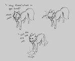 Rating: s
ID: 5030551
Date: 2024-09-04 21:13:05 -0400
Status: active
Score: 91
absurd_res angry annoyed bread breeding_request canid canine collar collar_tag dialogue duo female feral folvondusque food fox grey_background happy hi_res humor laugh mammal mocking monochrome motion_lines narrowed_eyes nodding offscreen_character onomatopoeia rixan_(folvondusque) sequence simple_background sketch solo_focus sound_effects text three-quarter_view throwing_food toast post #5030551