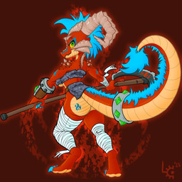 Rating: s
ID: 5711298
Date: 2025-07-15 20:10:55 -0400
Status: pending
Score: 0
absurd_res arm_spikes axe blue_hair butt butt_tattoo claws clothing female fuzzy_tail fuzzycogs gemstones glowing green_eyes hair hi_res horn jagged kobold markings red_body scalie shoulder_spikes solo spikes spikes_(anatomy) spots spotted_markings tail tattoo torn_clothing weapon wrapped_legs wrappings yellow_sclera post #5711298