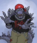 Rating: s
ID: 5512451
Date: 2025-04-18 13:09:39 -0400
Status: active
Score: 20
2024 4_fingers absurd_res anthro backwards_baseball_cap backwards_hat baseball_cap belt belt_chain black_clothing black_shirt black_topwear bottomwear cargo_pants chain_necklace claws clothing ear_piercing facial_hair fingers front_view gesture godzilla godzilla_(series) grey_body grey_scales hand_gesture hat headgear headwear hi_res jewelry kaiju korn male meme necklace new_york_yankees open_mouth pants piercing red_baseball_cap redraw scales scalie sharp_teeth shirt simple_background solo spacedragon14 spiked_belt spikes standing tail teeth toho topwear white_claws wristband post #5512451