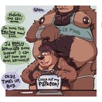 Rating: s
ID: 5545092
Date: 2025-05-02 23:22:08 -0400
Status: active
Score: 23
1:1 advertisement alternate_species anthro armpit_hair bear bearafterall beard belly_hair belly_on_head belly_overhang belly_peeking_out belly_rest blush body_hair chest_hair clothing dialogue drawing_glove drawing_tablet duo english_text facial_hair furrification growling happy_trail hi_res impatient jan_(bearafterall) jockstrap male mammal moobs nervous nipple_piercing nipples overweight overweight_male patreon piercing promotional_material shirt size_difference tank_top text text_on_clothing text_on_shirt text_on_tank_top text_on_topwear topwear undersized_clothing undersized_topwear underwear post #5545092