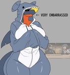 Rating: s
ID: 5559010
Date: 2025-05-08 23:14:09 -0400
Status: active
Score: 138
activeajames anthro anthro_focus blue_body blue_scales chrom_(fire_emblem) clothed clothed_female clothing curvy_figure dorsal_fin dragon embarrassed english_text female female_anthro female_focus fin fully_clothed fully_clothed_female garchomp generation_4_pokemon gills hi_res human kigurumi mammal mythological_creature mythological_scalie mythology nintendo notched_fin onesie pokemon pokemon_(species) red_body red_scales scales scalie sharp_teeth solo solo_focus tail tamara_(activeajames) teeth text wide_hips post #5559010