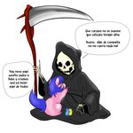 Rating: s
ID: 4188687
Date: 2023-07-23 15:53:24 -0400
Status: active
Score: 2
1:1 absurd_res ambiguous_gender baby_talk bebe_(inshi) blue_body blue_fur blue_hair bone clothing death_(personification) dialogue equid equine female feral fluffy_pony fluffy_pony_(species) fur group hair hi_res horn humanoid inshi mammal melee_weapon mythological_creature mythological_equine mythology pegasus pink_body pink_fur polearm robe scythe simple_background skeleton spanish_text text unicorn weapon white_background wings yellow_body yellow_fur young young_ambiguous young_feral post #4188687