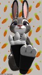 Rating: s
ID: 3307629
Date: 2022-04-30 01:15:44 -0400
Status: active
Score: 49
3d_(artwork) 4k 9:16 absurd_res anthro artist_name big_feet carrot clothing digital_media_(artwork) disney feet feet_together female food foot_focus footwear footwear_only fur grey_body grey_fur hand_on_chest hand_on_leg hi_res huge_filesize judy_hopps kawa_the_asparagus lagomorph leporid looking_at_viewer mammal mostly_nude multicolored_body multicolored_fur pattern_background plant plantigrade purple_eyes rabbit signature simple_background smile smiling_at_viewer soles solo spread_toes text toeless_footwear toes two_tone_body two_tone_fur vegetable white_body white_fur zootopia post #3307629