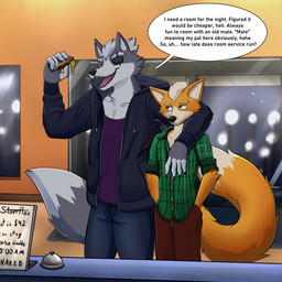 Rating: s
ID: 5708364
Date: 2025-07-14 13:16:30 -0400
Status: active
Score: 14
1:1 5_fingers absurd_res anthro bottomwear canid canine canis clothing deceiving denim denim_bottomwear denim_clothing dominant dominant_male duo english_text fingers flannel_shirt flirting fluffy fluffy_tail fox fox_mccloud hi_res hotel humanoid jeans judging key larger_male lies male male/male mammal night nintendo pants romantic size_difference smaller_male star_fox starrffax submissive submissive_male sweatshirt tail text wolf wolf_o'donnell post #5708364
