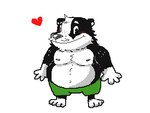 Rating: s
ID: 5421945
Date: 2025-03-09 10:29:12 -0400
Status: active
Score: 9
2025 4:3 anthro badger belly black_body blush bottomwear clothing heart_symbol keke_(artist) male mammal moobs mustelid musteline nipples overweight overweight_male shorts simple_background solo white_background white_body post #5421945