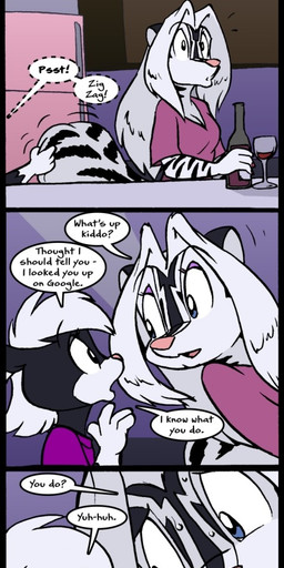 4_fingers alcohol ambiguous_gender anthro beverage blue_eyes comic cup digital_media_(artwork) eric_schwartz eyelashes eyeshadow feline female fluffy fluffy_tail fur google humor hybrid makeup mammal mature_female nervous pink_nose sabrina_online secret skunk striped_fur striped_tail stripes surprise tabitha_(sabrina_online) tiger webcomic wine young zig_zag
Rating: Safe
Score: 11
User: Tail800
Date: June 19, 2018 4_fingers alcohol ambiguous_gender anthro beverage blue_eyes comic cup digital_media_(artwork) eric_schwartz eyelashes eyeshadow feline female fluffy fluffy_tail fur google humor hybrid makeup mammal mature_female nervous pink_nose sabrina_online secret skunk striped_fur striped_tail stripes surprise tabitha_(sabrina_online) tiger webcomic wine young zig_zag
Rating: Safe
Score: 11
User: Tail800
Date: June 19, 2018