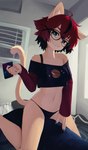 Rating: s
ID: 3409937
Date: 2022-06-24 22:40:28 -0400
Status: active
Score: 367
2022 5_fingers accessory aeiou_(yoako) ahoge anthro artist_name bed bedroom black_hair bra_strap breasts claws clothed clothing colored_nails curvy_figure digital_media_(artwork) domestic_cat electronics eyewear felid feline felis female female_anthro finger_claws fingers front_view fur furniture glasses green_eyes grin hair hair_accessory half-closed_eyes head_tilt hi_res holding_object holding_phone hourglass_figure inner_ear_fluff inside kemono kneeling looking_at_viewer mammal multicolored_body multicolored_fur multicolored_hair nails narrowed_eyes navel off_shoulder on_bed phone pillow pink_nose power_symbol pupils red_hair sharp_teeth short_hair signature slim small_breasts small_waist smile smiling_at_viewer solo straddling symbol-shaped_pupils tan_body tan_fur teeth teeth_showing text tuft two_tone_body two_tone_fur two_tone_hair underwear unusual_pupils wearing_glasses white_body white_fur yoako post #3409937