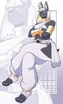 Rating: s
ID: 5546033
Date: 2025-05-03 11:52:21 -0400
Status: active
Score: 26
2024 4_toes abstract_background anthro anubian_jackal armband athletic athletic_anthro athletic_female barefoot belt black_body black_fur black_nose blue_eyes bob_cut bottomwear bra breasts canid canine canis cel_shading character_name claws clip_studio_paint_(artwork) clothed clothing crispyattucks crossed_arms crossed_legs digital_media_(artwork) ear_piercing ear_ring eyebrow_through_hair eyebrows eyelashes feet female fingers full-length_portrait fur hair hi_res inner_ear_fluff jackal mammal midriff mouth_closed navel nubi_(crispyattucks) outline pants piercing portrait ring_piercing shaded sitting solo tail text thick_eyebrows three-quarter_view toe_claws toes translucent translucent_hair tuft underwear white_belt white_bottomwear white_bra white_clothing white_hair white_outline white_pants white_underwear post #5546033
