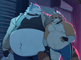 Rating: s
ID: 5530752
Date: 2025-04-26 00:13:34 -0400
Status: active
Score: 31
5_fingers anthro arm_wraps belly big_belly black_clothing black_shirt black_topwear brand_new_animal canid canine canis city clothed clothing coat collar duo fingers fur hand_on_head headpat hi_res jericho_(jerichuwu) looking_at_another male mammal markings musclegut muscular muscular_anthro muscular_male navel neck_tuft neon_lights nipples obese obese_anthro obese_male open_mouth orange_body orange_fur outside overweight overweight_anthro overweight_male pecs pink_nipples raccoon_dog shirou_ogami shirt size_difference striped_markings striped_tail stripes studio_trigger tail tail_markings tan_belly tan_clothing tan_coat tan_topwear tanuki topless topless_male topwear tuft vetrowolf white_belly wolf wraps post #5530752