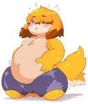 Rating: s
ID: 3154183
Date: 2022-02-01 22:17:28 -0500
Status: active
Score: 54
2021 4_fingers :< anthro blush bodily_fluids bottomwear canid canine canis clothing cosith countershading digital_drawing_(artwork) digital_media_(artwork) dog_boy_(berseepon09) domestic_dog eyebrow_through_hair eyebrows fingers flustered fur hair hair_over_eye hand_on_belly hi_res kneeling looking_at_viewer male mammal navel one_eye_obstructed orange_body orange_fur overweight overweight_male pants shirtless shy simple_background slightly_chubby slightly_chubby_male solo sweat sweatdrop teapot_(body_type) translucent translucent_hair white_background wide_hips post #3154183