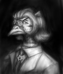 Rating: s
ID: 4037101
Date: 2023-05-06 21:50:58 -0400
Status: active
Score: 3
anthro avian bird black_background bust_portrait clothing common_pheasant eyewear galliform glasses hair looking_at_viewer low_res lundqvist_enterprises makaronnie male monochrome necktie phasianid phasianus portrait realistic simple_background solo suit teodor_haroldsson uniform post #4037101