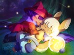 Rating: s
ID: 5343818
Date: 2025-02-01 00:25:30 -0500
Status: active
Score: 102
ambiguous_gender anthro arm_on_stomach belly blue_bottomwear blue_clothing blush bottomwear brown_body brown_tail clothing domestic_cat duo felid feline felis grass hair hat headgear headwear lagomorph leporid light_bulb long_scarf long_sleeves lying made_in_abyss mammal multicolored_body nanachi narehate night niko_(oneshot) on_side oneshot open_mouth open_smile outside plant purple_hair purple_scarf rabbit red_clothing red_hat red_headwear scarf sharing_clothing sharing_scarf smile star tail two_tone_body two_tone_tail white_belly white_body white_hair youtsumiki post #5343818