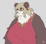 Rating: s
ID: 4613015
Date: 2024-02-21 01:12:31 -0500
Status: active
Score: 13
2021 anthro arm_tuft asian_clothing bear biped breasts brown_body brown_fur bun_cover cheek_tuft chinese_clothing chinese_dress clothing dress east_asian_clothing ellipsis facial_tuft fangs female female_anthro fur galette giant_panda grey_background hair hair_between_eyes half-length_portrait hi_res japanese_text mammal mouth_closed multicolored_body multicolored_clothing multicolored_dress multicolored_fur neck_tuft portrait red_clothing red_dress signature simple_background solo tan_hair teeth text translated tuft two_tone_body two_tone_clothing two_tone_dress two_tone_fur vertical_ellipsis white_body white_fur yellow_clothing yellow_dress yellow_eyes post #4613015