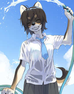 Rating: s
ID: 5141964
Date: 2024-10-27 06:16:47 -0400
Status: active
Score: 70
2024 anthro blue_necktie bottomwear brown_body brown_fur brown_hair canid canine canis circle_eyebrows clothing cloud domestic_dog eyebrow_through_hair eyebrows eyes_closed female fur hair hi_res hose inukoro_(kikurage) kemono kikurage kuroshiba_nagomi mammal multicolored_body multicolored_fur necktie pleated_skirt shirt skirt sky smile smiling_at_viewer solo tail topwear translucent translucent_hair water wet wet_clothing wet_shirt wet_topwear white_body white_fur post #5141964