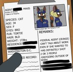 Rating: s
ID: 4924816
Date: 2024-07-17 12:40:11 -0400
Status: active
Score: 10
2024 anthro baseball_cap black_body black_fur blonde_hair breasts brown_eyes bureau_of_alcohol_tobacco_and_firearms censor_bar clipboard clothed clothing digital_media_(artwork) domestic_cat dossier english_text facial_scar felid feline felis female fur hair hat headgear headwear hi_res holding_clipboard holding_object looking_at_viewer mammal mavis_(notmypornaccount) mottled multicolored_body multicolored_fur notmypornaccount orange_body orange_hair scar solo tail text topwear tortoiseshell_cat post #4924816