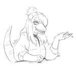 Rating: s
ID: 5394660
Date: 2025-02-24 10:56:54 -0500
Status: active
Score: 6
anthro clothing dinosaur female goodbye_volcano_high half-length_portrait hi_res jacket ko_op ko_op_(game_developer) lizard looking_at_viewer lucie_viatge markings monochrome portrait prehistoric_species reptile scalie sketch smile solo striped_markings striped_tail stripes tail tail_markings teeth theropod tina_(gvh) topwear tyrannosaurid tyrannosauroid tyrannosaurus tyrannosaurus_rex post #5394660
