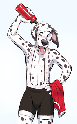 2017 5_fingers anthro athletic black_fur black_nose blue_eyes blush bottle canine clothed clothing collarbone cubi dalmatian digital_drawing_(artwork) digital_media_(artwork) dog front_view fur hand_on_hip hi_res holding_bottle holding_clothing holding_object male mammal multicolored_fur one_eye_closed open_mouth shirt simple_background smile solo spots spotted_fur standing t-shirt tongue tongue_out topless two_tone_fur water wet white_background white_fur wrestling_singlet
Rating: Safe
Score: 5
User: meowmcmeow
Date: October 15, 2017 2017 5_fingers anthro athletic black_fur black_nose blue_eyes blush bottle canine clothed clothing collarbone cubi dalmatian digital_drawing_(artwork) digital_media_(artwork) dog front_view fur hand_on_hip hi_res holding_bottle holding_clothing holding_object male mammal multicolored_fur one_eye_closed open_mouth shirt simple_background smile solo spots spotted_fur standing t-shirt tongue tongue_out topless two_tone_fur water wet white_background white_fur wrestling_singlet
Rating: Safe
Score: 5
User: meowmcmeow
Date: October 15, 2017
