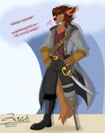 Rating: s
ID: 4751878
Date: 2024-04-29 21:36:53 -0400
Status: active
Score: 6
2024 absurd_res angry anthro arm_cuffs belt blue_eyes boots brown_body brown_fur brown_hair canid canine canis chin_tuft clothed clothing discord_(app) ear_piercing ear_ring ear_scar english_text eye_patch eyewear facial_hair facial_tuft footwear fur gun hair handgun hands_on_hips hi_res jacket male mammal mature_male melee_weapon mythological_canine mythological_creature mythology pegleg piercing pirate pistol ranged_weapon ring_piercing scabbard scar shadow shoes solo sword telegram text thomas_ii_(zer0rebel4) topwear tuft wave weapon werecanid werecanine werecreature werewolf wolf yellow_sclera zer0rebel4 post #4751878