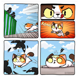 Rating: s
ID: 5685778
Date: 2025-07-04 11:50:03 -0400
Status: pending
Score: 3
1:1 avian bird cali_(kashicats) comic digital_media_(artwork) domestic_cat feces felid feline felis feral humor kashicats male mammal open_mouth pooping pooping_on_another roaring smile solo tail post #5685778