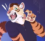 Rating: s
ID: 2467281
Date: 2020-10-30 08:00:29 -0400
Status: active
Score: 41
2020 5_fingers anthro black_lips black_stripes brown_hair clothed clothing digital_media_(artwork) felid fingers fur green_eyes hair hi_res lips male mammal orange_body orange_fur pantherine smileeeeeee solo striped_body striped_fur stripes sverre_(tigerlover1) tail tiger post #2467281