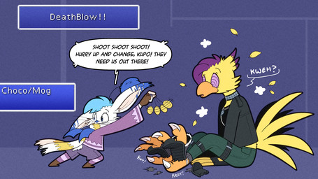 Rating: s
ID: 5671926
Date: 2025-06-27 19:06:05 -0400
Status: active
Score: 31
16:9 after_transformation antennae_(anatomy) avian chocobo clothing clothing_destruction dialogue english_text erakir_(character) feathered_wings feathers feet final_fantasy footwear gameplay_mechanics hypnosis implied_transformation ivalician_moogle mind_control pom_antennae speech_bubble square_enix surprised talons text toes torn_clothing torn_footwear torn_shoes transformation trevor-fox whiskers widescreen wings yellow_body post #5671926
