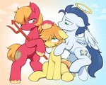 Rating: s
ID: 5184474
Date: 2024-11-15 19:12:17 -0500
Status: active
Score: 74
5:4 angel big_macintosh_(mlp) blonde_hair blue_hair blush braeburn_(mlp) cutie_mark demon equid equine friendship_is_magic fur green_eyes group hair halo hasbro hi_res horse male male/male mammal moozua my_little_pony pitchfork pony red_body red_fur shoulder_angel shoulder_devil soarin_(mlp) temptation tools white_body white_fur wings wonderbolts_(mlp) yellow_body yellow_fur post #5184474