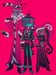 Rating: s
ID: 5541171
Date: 2025-05-01 06:38:23 -0400
Status: active
Score: 8
absurd_res anthro arthropod boots bow_tie clothed clothing dark_body dark_skin demon demon_humanoid electronics enaic31 eyewear female footwear for_a_head glasses group hat hazbin_hotel headgear headwear heart_glasses hi_res high_heeled_boots high_heels humanoid insect lepidopteran male moth object_head pimp red_background screen screen_face screen_head shoes simple_background sunglasses television trio tv_head valentino_(hazbin_hotel) velvette_(hazbin_hotel) vox_(hazbin_hotel) post #5541171