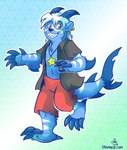 Rating: s
ID: 3534368
Date: 2022-08-28 22:12:19 -0400
Status: active
Score: 15
2017 4_toes 5_fingers alternate_species anthro arm_fin arm_markings black_clothing black_shirt black_topwear blue_background blue_body blue_claws blue_fin blue_fur blue_horn bottomwear buwaro_elexion claw_fingers claws clothed clothing ear_piercing facial_markings feet fin fingers fish fur green_background hair head_markings horn hybrid jewelry leg_markings looking_at_viewer male mammal marine markings mustelid necklace notched_ear open_clothing open_shirt open_topwear otter piercing red_bottomwear red_clothing red_eyes red_shorts shark sharp_teeth shirt shorts signature simple_background slightly_damned smile smiling_at_viewer solo star tail tail_markings teeth text the-chu toe_claws toes topwear url water_demon_(slightly_damned) white_hair white_markings post #3534368
