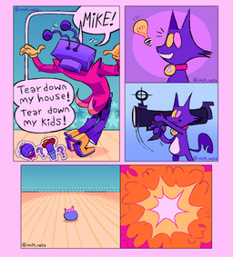 Rating: s
ID: 5711017
Date: 2025-07-15 17:33:26 -0400
Status: active
Score: 38
2025 ambiguous_gender anthro artist_name bell bell_collar bow_tie cat_mike_(deltarune) character_name clothed clothed_humanoid clothing collar comic conjoined_speech_bubble cowboy_hat_mike_(deltarune) deltarune dialogue digital_drawing_(artwork) digital_media_(artwork) domestic_cat electronics english_text explosion felid feline felis for_a_head fully_clothed fully_clothed_humanoid gloves group handwear heterochromia hi_res humanoid humor jingle_bell jingle_bell_collar light_bulb linked_speech_bubble male_(lore) mammal mike_(deltarune) mil4nesa object_head pipis_(deltarune) ranged_weapon rocket_launcher screen screen_face screen_head small_mike_(deltarune) speech_bubble tail television tenna_(deltarune) text tv_head undertale_(series) weapon post #5711017