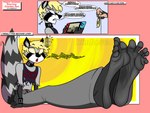 Rating: s
ID: 5355487
Date: 2025-02-06 13:45:13 -0500
Status: active
Score: 13
2022 2_panel_comic 5_toes alternative_fashion anthro barefoot before_and_after blonde_hair bodily_fluids bottomwear camden_hex_(kimberco) clothing collar comic crop_top cute_fangs dialogue drooling english_text fangs feet female fluffy fluffy_tail foot_focus gaming grey_bottomwear grey_clothing grey_pants grey_sweatpants hair hi_res humanoid_feet hypnosis instant_loss_2koma kimberco leaning leaning_forward mammal mind_control nintendo nintendo_switch open_mouth pants pendulum plantigrade playing_video_game procyonid punk raccoon saliva shirt shoeless short_hair sitting speech_bubble sunny_day_real_estate sweatpants tail teeth text text_box text_on_crop_top toes topwear torn_clothing trans_(lore) trans_woman_(lore) wristband yellow_eyes post #5355487