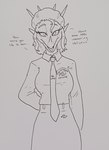 Rating: s
ID: 4375442
Date: 2023-10-26 16:16:35 -0400
Status: active
Score: 5
2023 anthro aquilops black_and_white cavemanon_studios ceratopsian conalep cosplay dialogue dinosaur english_text eyelashes female goodbye_volcano_high hair hand_behind_back hi_res horn long_hair looking_at_viewer monochrome necktie open_mouth ornithischian ponyquarantine prehistoric_species reptile rosa_(gvh) scalie sketch snoot_game snout solo spikes spikes_(anatomy) talking_to_viewer text tongue post #4375442