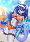 Rating: s
ID: 4175675
Date: 2023-07-17 02:38:00 -0400
Status: active
Score: 94
2023 5_fingers accessory alternate_species anthro beach bikini biped blue_body blue_fur blue_hair blue_sky breasts clothed clothing cloud countershade_face countershade_fur countershade_torso countershading dated day digital_media_(artwork) eyebrows eyelashes felid feline female fingers fire_emblem fire_emblem_path_of_radiance fire_emblem_radiant_dawn flower_accessory fur furrification gesture green_eyes hair hair_accessory hairband hand_gesture hi_res holding_object lens_flare long_hair mammal mia_(fire_emblem) navel nintendo orange_bikini orange_clothing orange_swimwear outside sand sea seaside shaded signature sky solo son237 standing swimwear tail two-piece_swimsuit v_sign water post #4175675