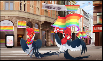 Rating: s
ID: 2268910
Date: 2020-05-24 17:11:37 -0400
Status: active
Score: 12
2020 avian banner beak bird black_body black_border black_feathers border bunting_(banner) danish_flag dannebrog day decoration denmark detailed_background digital_media_(artwork) dual_holding duo_focus english_text eyebrows eyelashes feathered_wings feathers flag flag_(object) flag_on_building flag_on_structure flag_on_wall flagpole group hi_res holding_flag holding_object kitchiki lgbt_pride lgbt_pride_month outside prehensile_holding prehensile_wings pride_color_banner pride_color_flag pride_colors rainbow_flag rainbow_pride_colors rainbow_pride_flag rainbow_symbol six-stripe_rainbow_pride_colors sky smile text wing_dual_holding wing_holding_flag wing_holding_object wings post #2268910