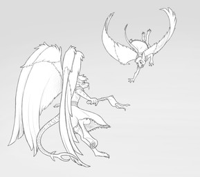 Rating: s
ID: 5644582
Date: 2025-06-15 17:18:51 -0400
Status: active
Score: -1
3_toes 4_fingers absurd_res anthro avian barefoot biped black_and_white bottomwear claws clothed clothing digitigrade dragon dress duo european_mythology falling feathered_wings feathers feet fingers flag flying fully_clothed fur furgonomics furred_dragon furred_scalie grey_background greyscale hair hi_res holding_object izard jumping juzo_drakobi line_art long_tail looking_at_another male mammal midair monochrome mythological_creature mythological_scalie mythology open_mouth raubr1tter scalie simple_background size_difference skirt spread_arms spread_wings tail tail_through_skirt toe_claws toes tongue tuft western_dragon wings young post #5644582