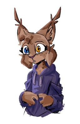 Rating: s
ID: 5708239
Date: 2025-07-14 12:03:54 -0400
Status: active
Score: 12
2025 ambiguous_gender anthro brown_body brown_fur cheek_tuft clothed clothed_ambiguous clothed_anthro clothing digital_drawing_(artwork) digital_media_(artwork) ear_tuft facial_tuft felid feline fur heterochromia hoodie inner_ear_fluff lynx mammal marc_(theblueberrycarrots) purple_clothing purple_hoodie purple_topwear simple_background solo theblueberrycarrots topwear tuft white_background post #5708239