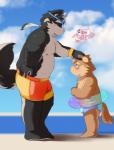 Rating: s
ID: 757923
Date: 2015-10-29 22:29:48 -0400
Status: active
Score: 14
anthro beach black_hair blush bogexboog bottomwear brown_body brown_fur canid canine canis clothed clothing detailed_background domestic_dog duo eyewear floatie fur goggles hair hi_res inflatable male mammal nipples open_mouth outside pecs petting sand sea seaside shorts sky slightly_chubby smile speedo standing swimwear text topless underwear underwear_festival water young young_anthro post #757923