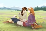 Rating: s
ID: 4189234
Date: 2023-07-23 19:55:27 -0400
Status: active
Score: 16
accessory anthro blue_bottomwear blue_clothing blue_pants blush bottomwear bracelet braided_hair brown_body brown_fur brown_hair clothed clothing colored day detailed_background dialogue duo ear_piercing ear_ring eyes_closed female flower flower_in_hair footwear fully_clothed fur gulonine hair hair_accessory jacket jewelry leg_wraps long_hair mammal marten mountain mustelid musteline orange_hair outside pants piercing plains plant purple_clothing purple_jacket purple_topwear red_clothing red_shirt red_topwear ring_piercing shaded shirt shoes sitting smile topwear traditional_media_(artwork) tree volcanins white_body white_bottomwear white_clothing white_fur white_pants white_shirt white_topwear wraps post #4189234