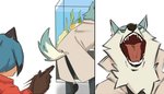 Rating: s
ID: 2209732
Date: 2020-04-10 00:37:19 -0400
Status: active
Score: 106
5_fingers absurd_res anthro aquarium blue_body blue_fur blue_hair blue_tail brand_new_animal canid canine canis clothed clothing dirittle duo fangs female fingers fish fish_tank fully_clothed fur hair hi_res humor kancho leaning leaning_forward male mammal marine michiru_kagemori motion_lines multicolored_body multicolored_fur mythological_canine mythological_creature mythology open_mouth raccoon_dog screaming shirou_ogami simple_background studio_trigger tail tanuki teeth tongue two_tone_body two_tone_fur two_tone_tail vivarium water werecanid werecanine werecreature werewolf white_body white_fur white_tail wolf post #2209732
